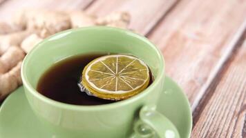 Ginger tea with lemon and ginger video