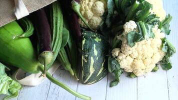 A bag of vegetables sitting on a table video