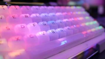 A keyboard with colorful lights on it video