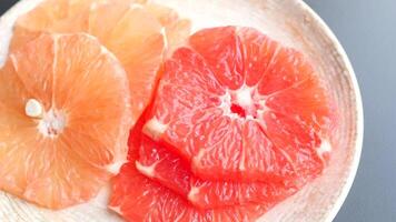 Grapefruit on a plate video