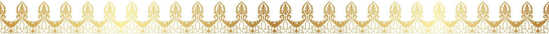 Golden Fence Lines Decorative Border Paper Bottom Border Wrapped Abstract Vintage Pattern vector