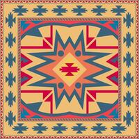 Cushion pattern Geometric Boho Crochet Rug Pattern vector