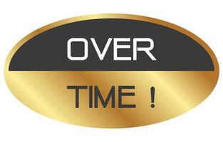over time golden text box on white background vector