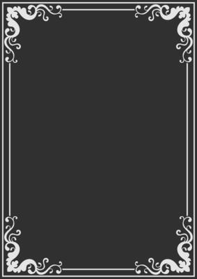 Thai pattern frame, white vintage border white lines on black background