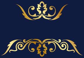 Vintage golden baroque message frame Elegant gold color on a dark background. vector