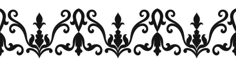 black seamless abstract border For producing carpets, cloth, brushes vector