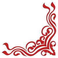 red vintage corner abstract pattern classic red lines for decorating books vector