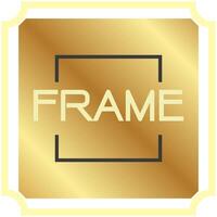 gold frame golden text box on white background square graphic element vector