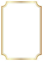 golden frame with curved corners Divide two lines for the picture frame. vector