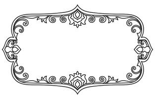 Black Thai pattern frame on a white background for edging. vector