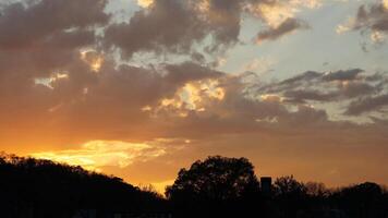 The beautiful sunset sky view with the colorful clouds as background photo