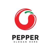 Spicy chili logo , red pepper logo icon template vector