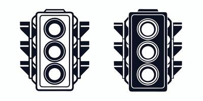 unique two black and white images of a car with a light vector