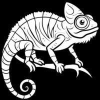 chameleon lizard on a branch illustration vector