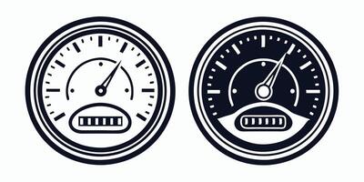 creative two speedometers are shown on a white background vector