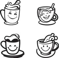 Illustration of a cup with a smiling face vector