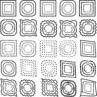 Hand Drawn photo Frame Set of Design Elements, Doodles icon shapes vector
