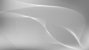 Grey gradient and abstract line wave bg. 3d silver minimal wavy smooth digital pattern. White neutral dynamic particle background. Modern data flow studio backdrop. Gray geometric futuristic banner. vector
