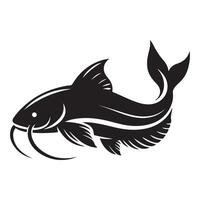 Sleek Catfish Logo Design Artistic and Elegant Template vector