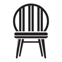 Minimalist Black Chair Silhouette Icon vector