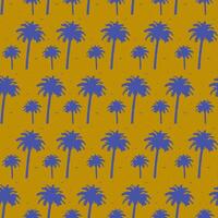 Seamless pattern with palms and wildlife. Minimalistic objects in neutral colors. vector