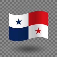 Panama flag. Panama wavy flag isolated. National flag of Panama symbol icon. EPS 10 vector