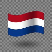 Netherlands flag. Netherlands wavy flag isolated. Flag of Netherlands symbol icon. EPS 10 vector