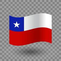Chile flag. Chile wavy flag isolated. National flag of Chile symbol icon. EPS 10 vector