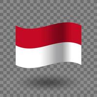 Monaco flag. Monaco wavy flag isolated. Flag of Monaco symbol icon. EPS 10 vector