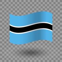 Botswana flag. Botswana wavy flag isolated. National flag of Botswana symbol icon. EPS 10 vector