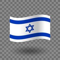 Israel flag. Israel wavy flag isolated. Flag of Israel symbol icon. EPS 10 vector