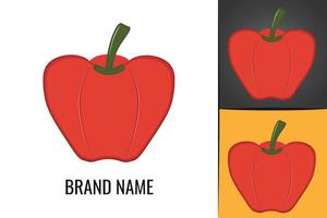 Red pepper logo. Spicy vegetables peppers logotype vector