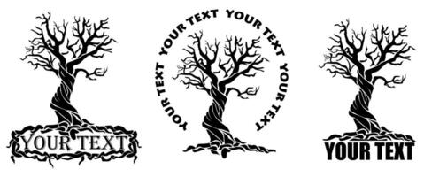 Stylized tree with text vector