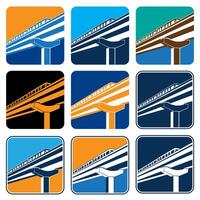 City train in different color options vector