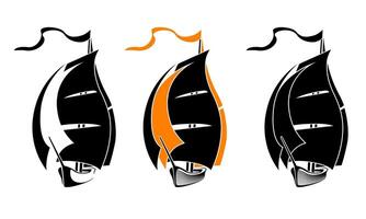 Stylized sailing ship vector