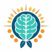 Minimalist Artificial Intelligence Brain Logo Design vector