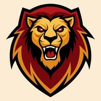 Aggressive Roaring Lion Emblem vector