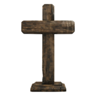 Rustic Wooden Cross with Weathered Texture png