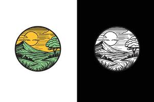 two different logos for a mountain range vector
