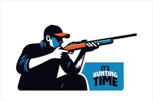 It's hunting time, hunter illustration. vector