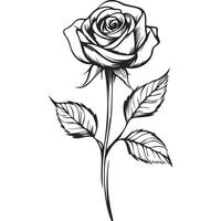 Minimalist Monoline Rose vector
