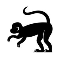 Silhouette of a Monkey in Motion a captivating representation of its dynamic movement vector