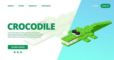 Web template with a crocodile. vector