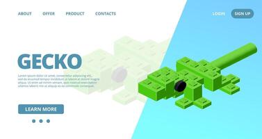 Web template with a gecko. vector