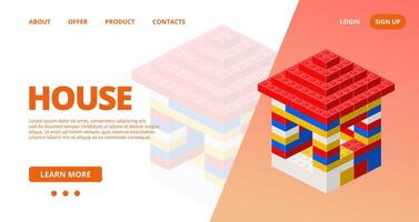 Web template with a house. vector