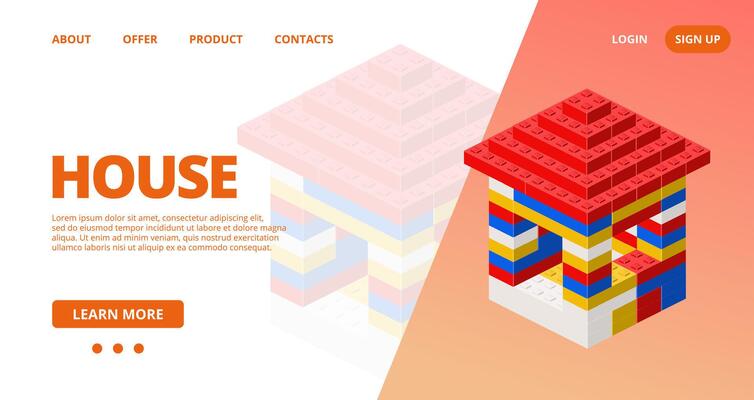 Web template with a house.