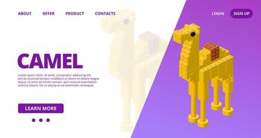 Web template with a camel. vector