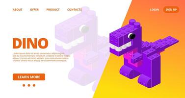 Web template with a dino. vector