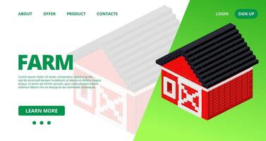 Web template with a farm. vector