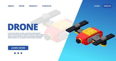 Web template with a drone. vector